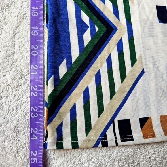 Olive Tree Jersey Knit Boho Colorful Geometric Print Pull On Wide Leg Pants - Picture 12 of 12